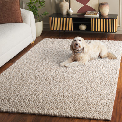 Natura Hand Woven Wool/Viscose/Cotton Rug in Beige