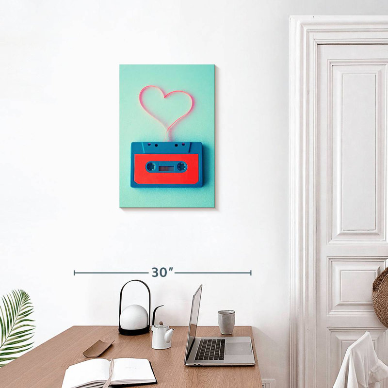 Abarca Heart Cassette Tape, 24" H x 16" W