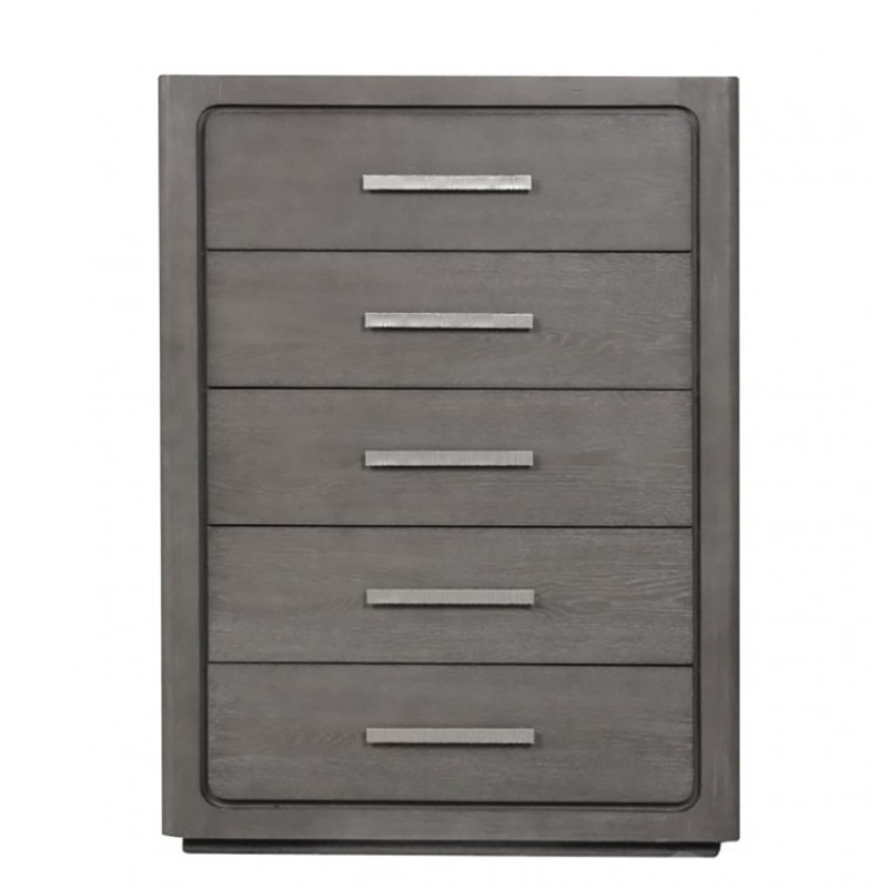 Commode 5 tiroirs Eystein, Gris chaleureux