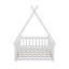Lit simple en bois en forme de tente avec garde-corps-118309726
