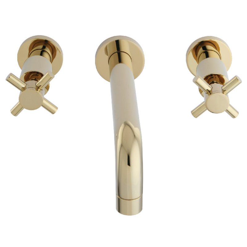 South Beach Wall Mount Bathroom Faucet, Polished Brass