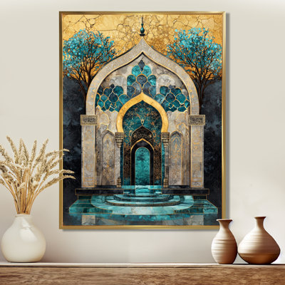 Golden Journey Of Sandstone Arches III - Islam Landscape Wall Art Print