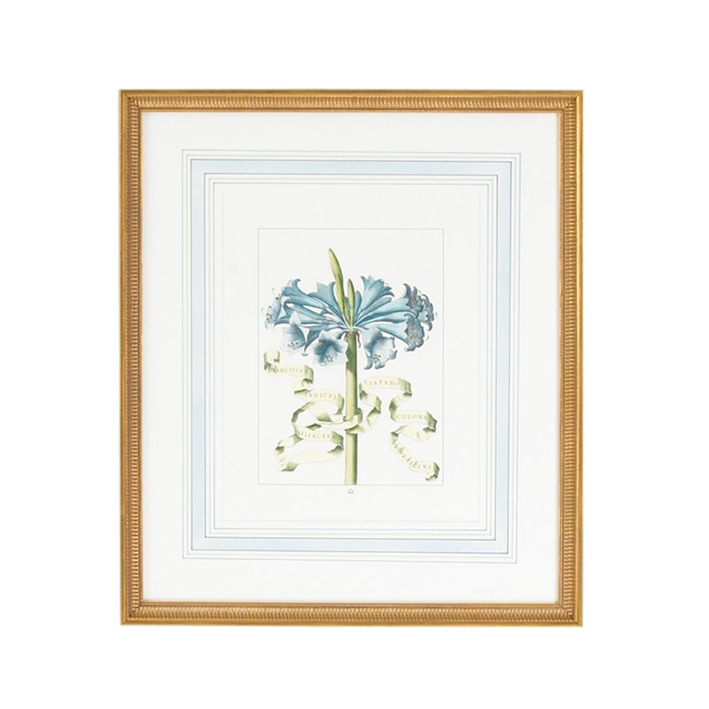 Blue Floral With Ribbon-D Print