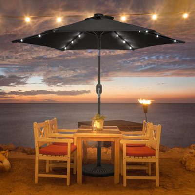 lighted umbrella for patio table Cantilever with Base If your umbrella comes with its own light OYOCO Patio Umbrella Light 3