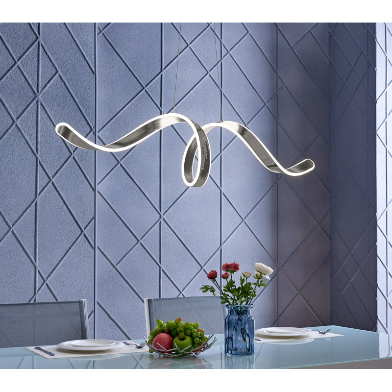 Alpena Dimmable LED Modern Linear Chandelier, Chrome