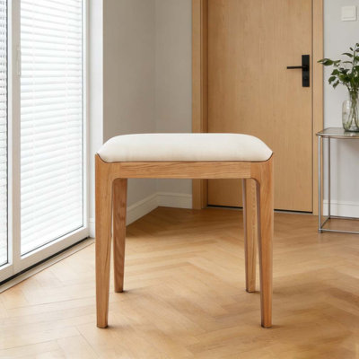 Red Oak Solid Wood Bedroom Vanity Stool