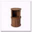 Ensemble de 2 tables basses rondes avec rangement à porte coulissante et colonne romaine cannelée