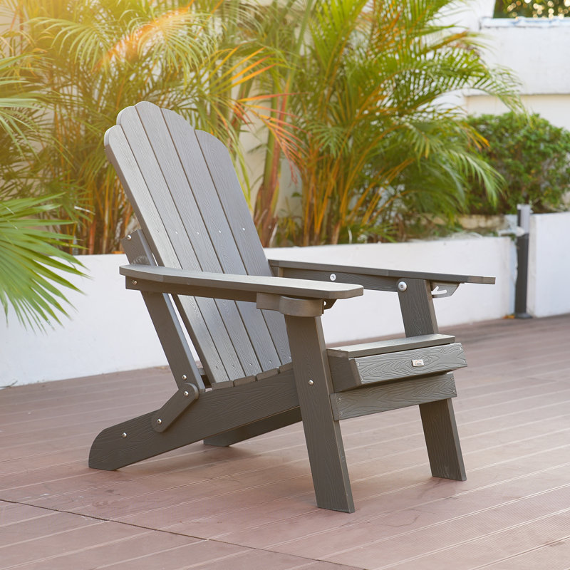 Chaise Adirondack pliable pour l'extérieur Alexander, gris