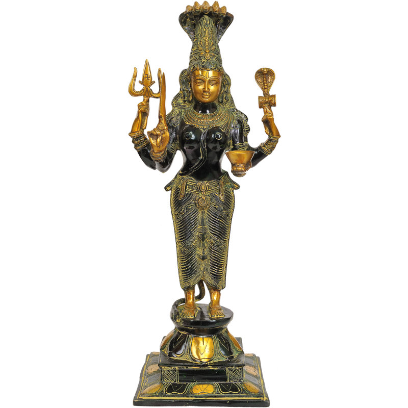 Déesse Mariamman, objet décoratif, Noir / vert / Chola