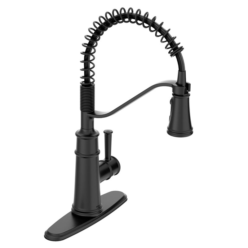 Moen Belfield One-Handle High Arc Pulldown Kitchen Faucet, Matte Black