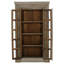 Armoire éclectique en bois massif à cadre sculpté avec portes vitrées