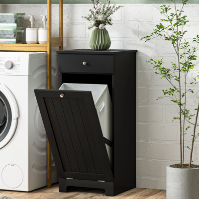 Laundry Hamper Cabinet With Removable Basket, Tilt Out Laundry Hamper Cabinet With Drawer And Beadboard Door, Laundry Cabinet Bathroom Storage Cabinet