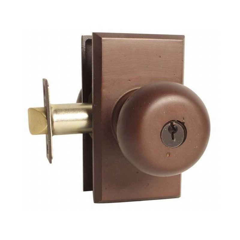 Winchester Keyed (Entry) Door Knob with Rosette, Medium Bronze