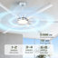 Ventilateur de plafond 72 po à 6 pales en nickel brossé 72 po avec lumière et télécommande pour l'intérieur et l'extérieur, ensemble de 3 ventilateurs de plafond à DEL en aluminium, moteur à courant continu, garage / salle de sport / patio couvert-133678600