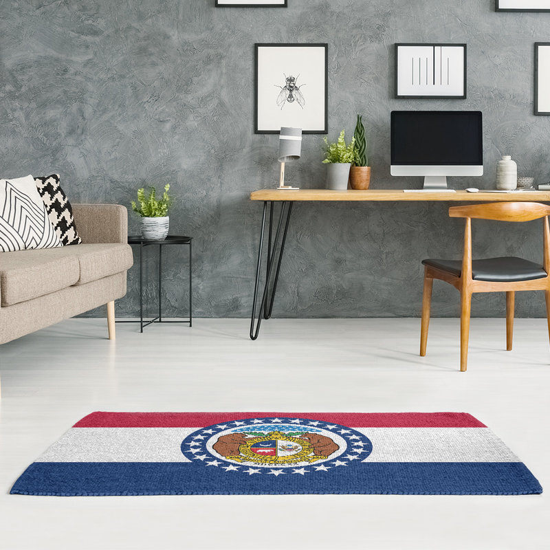 Tapis rose/bleu missouri flag, Rectangle 2 pi x 3 pi