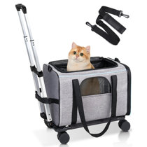  Rolling Pet Carrier Airline Compliant - Pet Carrier with  Wheels – Bone Cruiser - Deluxe TSA Approved Cat Carrier with Wheels - Small  Airline Approved Dog Carrier Trolley - Plane