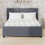 Upholstered Platform Bed With Brick Pattern Headboard And Trundle-115709570-115709572