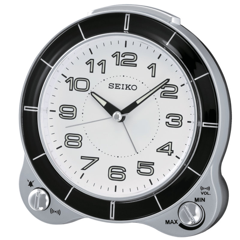 QHK031SLH Alarm Clock, Silver-Tone
