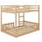 Full Over Full Wooden Bunk Bed With Ladder And Safety Rails-1556099876