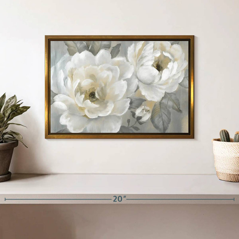 Pivoines parfaites, Cadre flottant doré, 13 po x 9 po