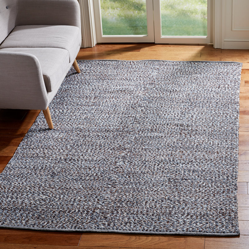 Haqeem Hand Woven Cotton Solid Color Rug, Rectangle 4' x 6'