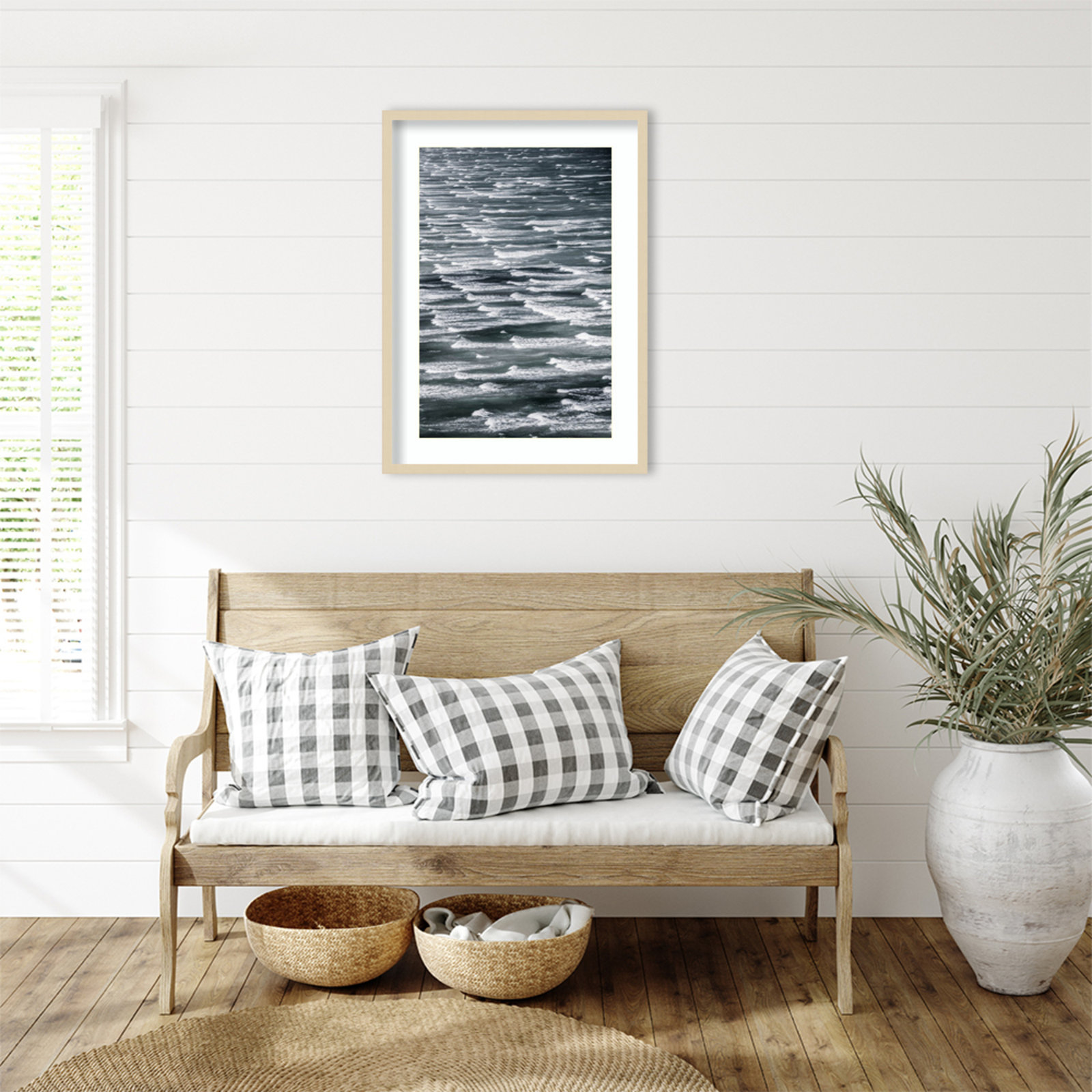 Infinite Waves 02 by Shot by Clint Wood Framed Wall Art Print, 33" H x 24" W, Brown Framed