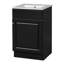 Meuble-lavabo de 20 po avec lavabo en céramique, noir. Armoire pour salle de bain. Bassin imperméable et fini teinté. Tablette de porte et tablette réglable. Armoire. Trop-plein en métal.-2025990965