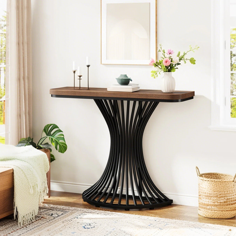 Console 39,37 ", canapé avec base géométrique en métal