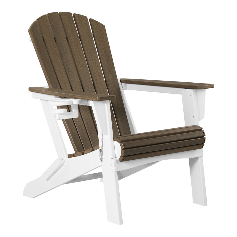 Chaise Adirondack pliante, blanc, Gris / Blanc
