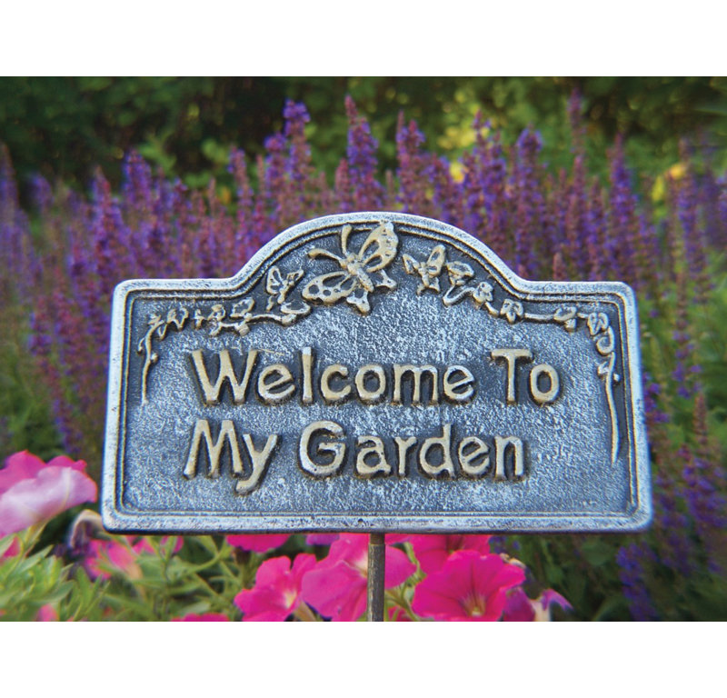 Wentzel Insects Garden Sign, Antique Pewter