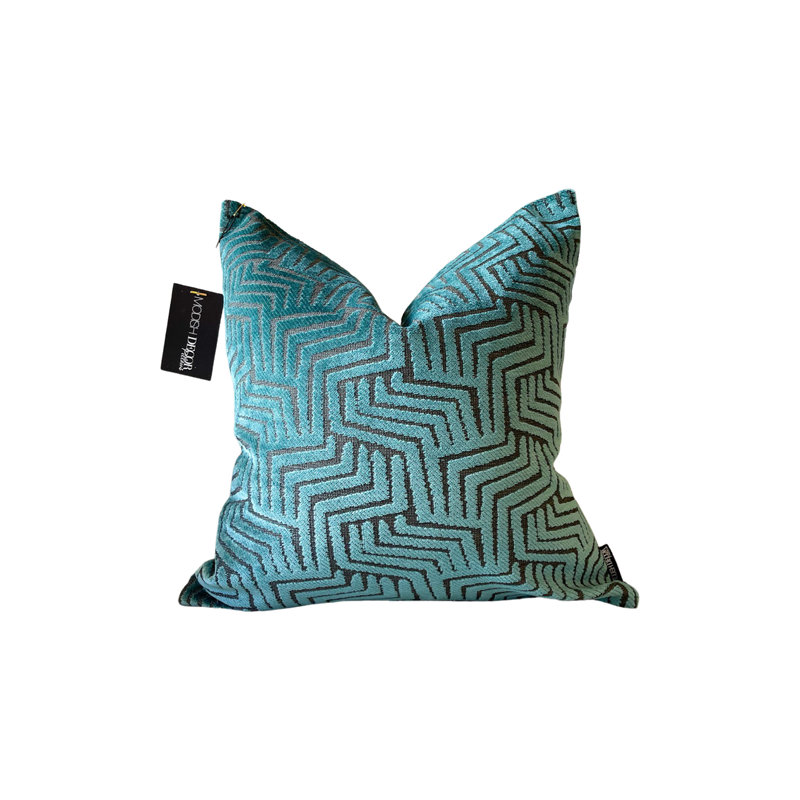 Housse de coussin en velours, Calypso / noir, 24 po x 24 po