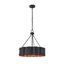 Luminaire suspendu 21 pouces à 4 lumières au fini noir et or