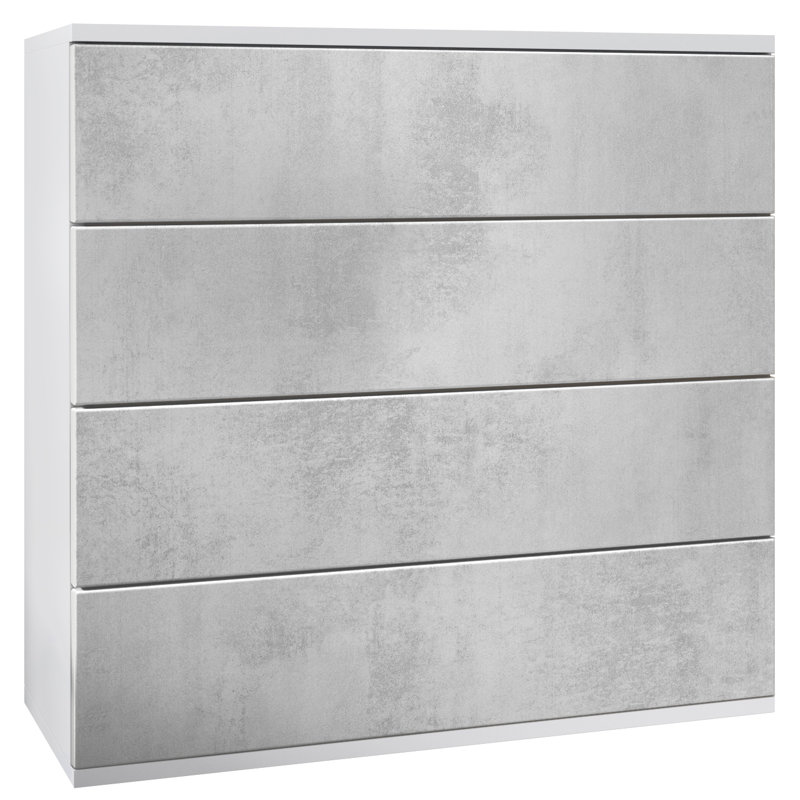 Ayomi Storage Unit Accent Chest, Hanging white/concrete oxide look