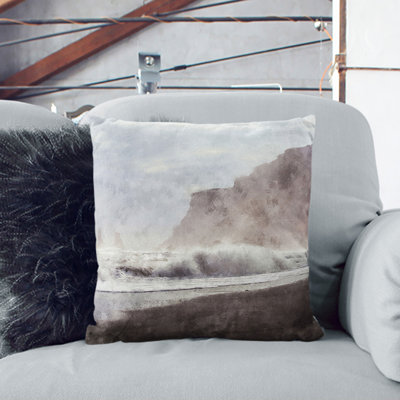 Beach And Cliffs Vol.1 Painting Square Throw Cushion