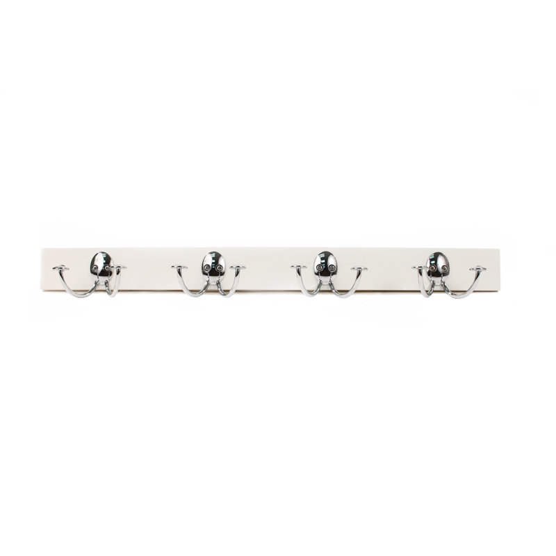 Portemanteaux mural Stratford, Blanc / Chrome