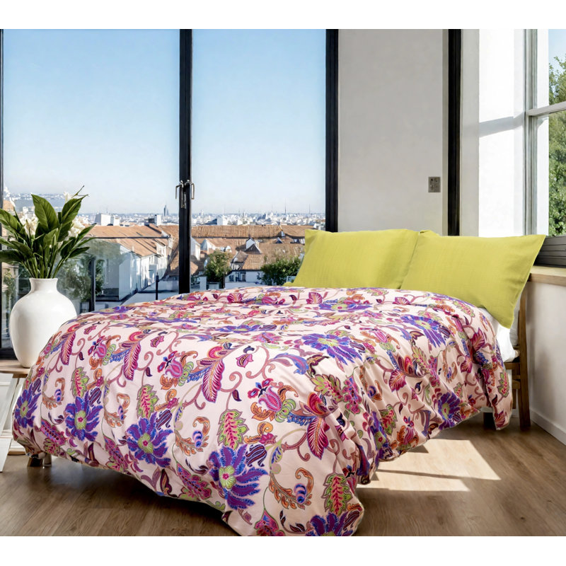 Etavonni Home Bunga Mekar, Twin Comforter + 1 Standard Sham