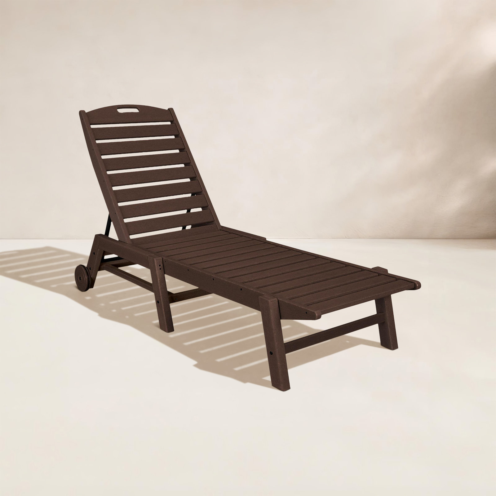 POLYWOOD® Nautical 27" Patio Chaise Lounge, Mahogany
