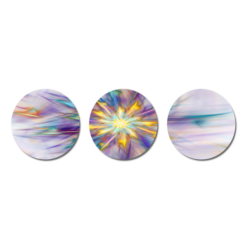 Exotic Colourful Flower - Floral Metal Wall Decor Set