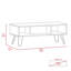 Table basse, quatre pieds, deux tablettes, espresso