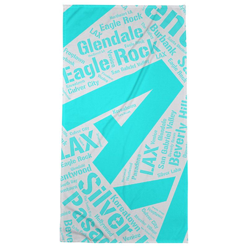 Bath Towel, Cyan, Microfiber, Los Angeles