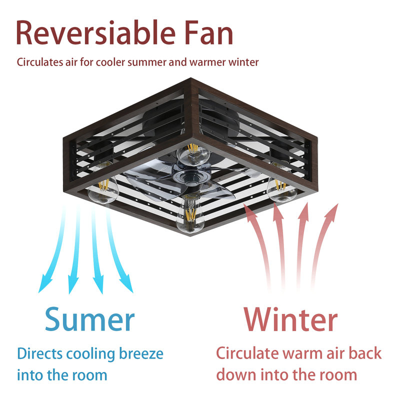 Ventilateur de plafond en cage de 18 pouces avec lumières et télécommande