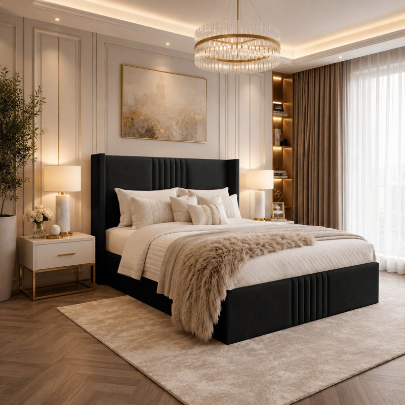 Bed, Black, Double (4'6)