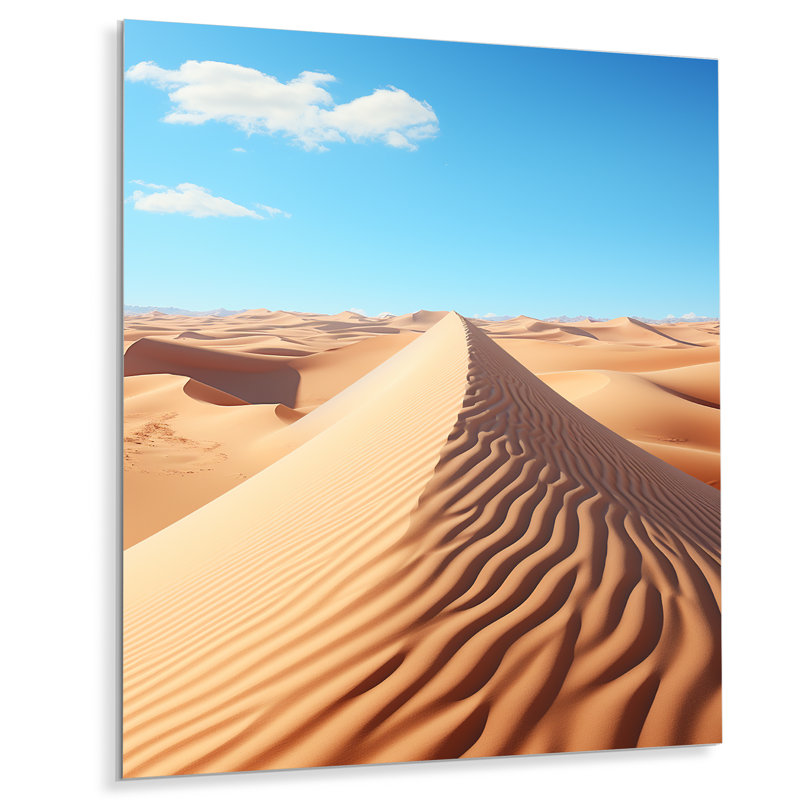 Dunes du désert, horizon panoramique II - désert, art mural en métal, H 40 po x l 30 po x P 1,5 po
