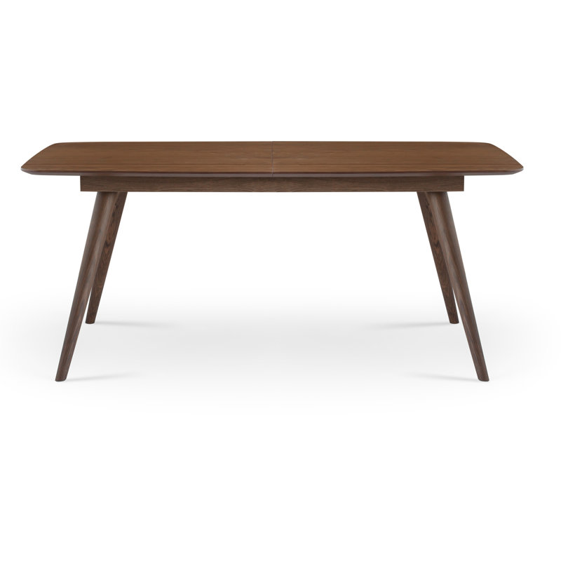 Table de salle à manger à rallonge en bois massif Star, Placage noyer