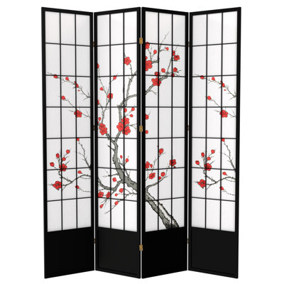 Dhuha 7 Ft. Tall Folding Rice Paper Room Divider by Bungalow Rose
