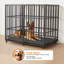 Cage pour chien robuste de 54 po avec 2 plateaux amovibles, meubles pour cage de chien convenant à 2 chiens de taille moyenne / grande, cage pour chien extérieure / intérieure avec roues verrouillables