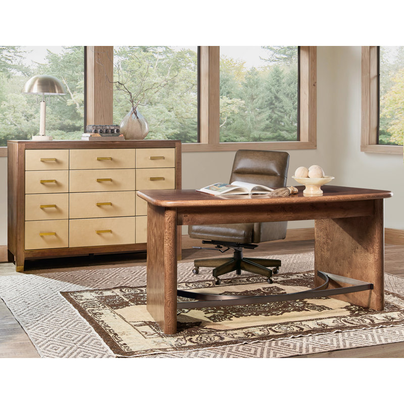 Melange Geneva Accent Drawer Chest, Brown/Gold