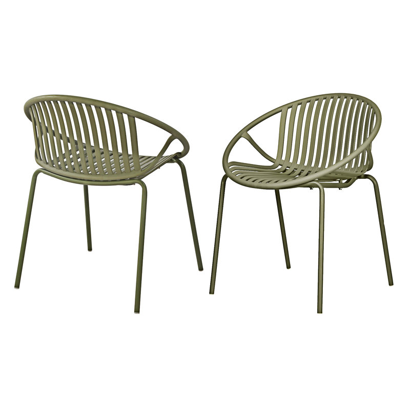 Ensemble de 2 chaises de patio empilables, Vert