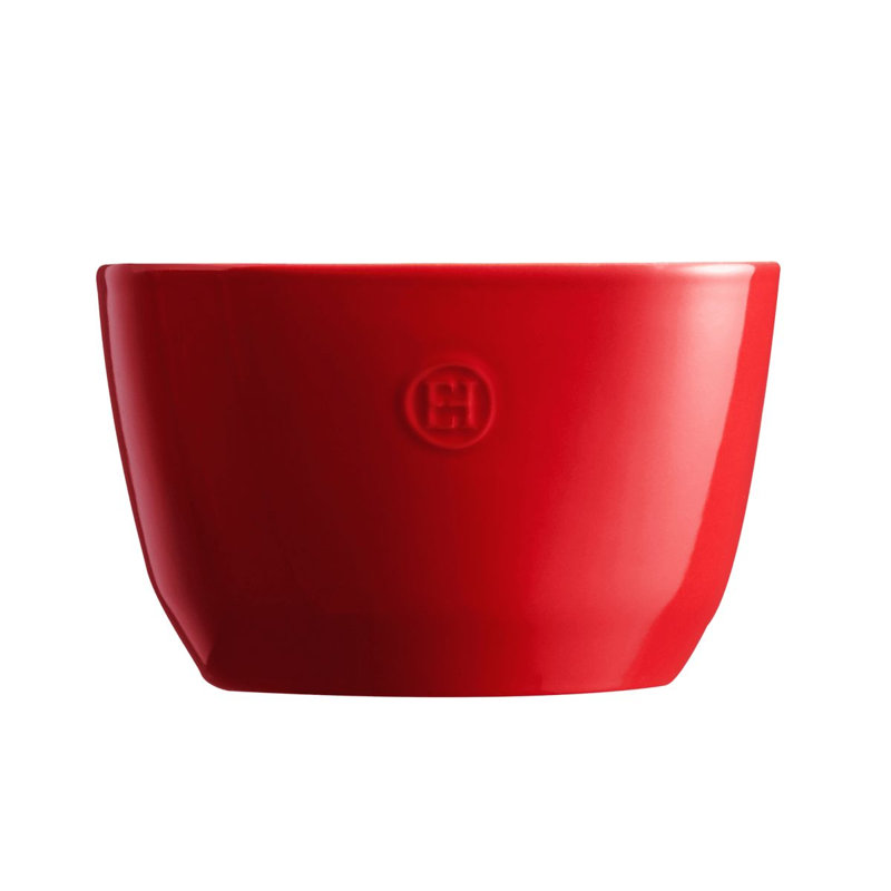 Burgundy Ceramic Salad Bowl, 5.5" H x 8.75" W x 8.75" D