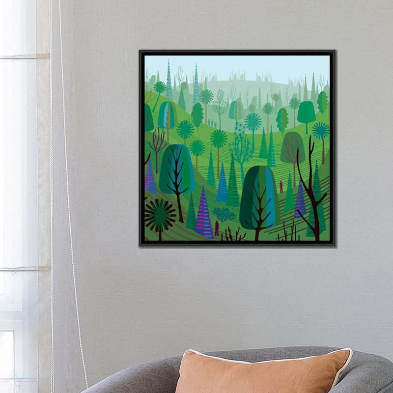 « elysian park », reproduction d’impression sur toile, H 18 po x l 18 po x P 1,5 po, Toile encadrée noire, Pas de tapis